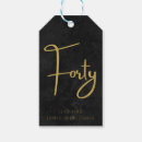 Search for 40th birthday gift tags Black and gold
