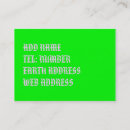 Search for lime green business cards Olive