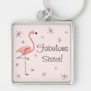 Search for flamingo square key rings Whimsical