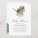 Search for vintage pram baby shower invitations Floral