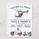 Search for police kids birthday invitations Calling all units