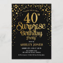 Search for digital surprise birthday invitations Black gold