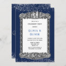 Search for blue and silver engagement party invitations Navy