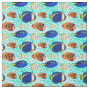 Search for tropical fish fabric Blue