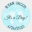 Search for footprints baby shower stickers Blue