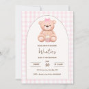 Search for pink teddy bear invitations Gingham