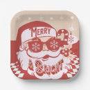 Search for retro christmas paper plates Santa
