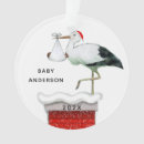 Search for stork christmas tree decorations Baby girl