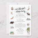 Search for weekend in the woods invitations Itinerary