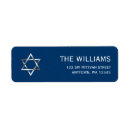 Search for navy blue and silver return address labels Star of david