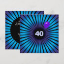 Search for neon 40th birthday invitations Black