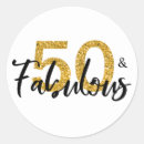 Search for fabulous fifty stickers Gold glitter