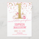 Search for pumpkin girl 1st birthday invitations Gold glitter