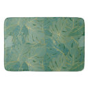 Search for green leaves bath mats Gold