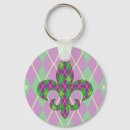 Search for gold and green pattern key rings Mardi gras