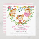 Search for monkey 1st birthday invitations Watercolor