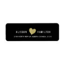 Search for gold hearts return address labels Black