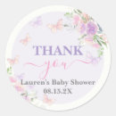 Search for purple butterfly thank you stickers Girl