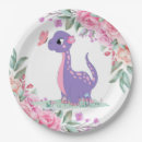 Search for pink dinosaur plates Baby shower