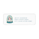 Search for snow globe return address labels Blue