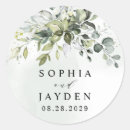 Search for winter round wedding stickers Elegant summer botanical wreath