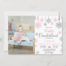 Search for pink snowflake invitations Winter onederland party