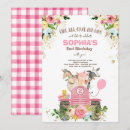 Search for pink tractor birthday invitations Barnyard