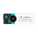 Search for black and teal return address labels Glitter