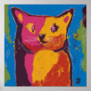 Search for abstract cat posters Red