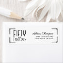 Search for art birthday party return address labels Fifty and fabulous