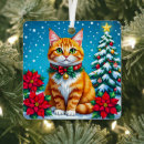 Search for orange cat christmas tree decorations Festive