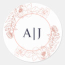 Search for pink rose monogram stickers Script