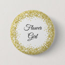 Search for flower girl badges Gold glitter