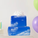 Search for blue sky and white clouds wrapping paper Fluffy