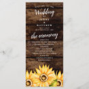 Search for sunflower wedding programs Rustic
