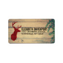 Search for red and black buffalo check return address labels Rustic