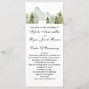 Search for mountain wedding programs Pine trees