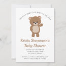 Search for brown teddy bear baby shower invitations Beary cute baby