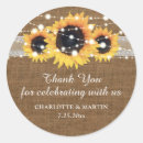 Search for burlap and lace wedding stickers Thank you