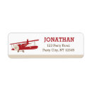 Search for airplane birthday return address labels Red