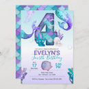 Search for mermaid 4th birthday invitations Four