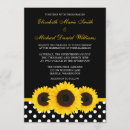 Search for black white yellow wedding invitations Sunflower
