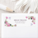 Search for purple butterfly return address labels Watercolor