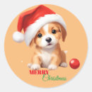 Search for cute winter animal stickers Santa