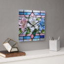 Search for stained glass clocks Pastel colours
