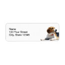 Search for brown white dog return address labels Animals
