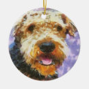 Search for airedale terrier christmas tree decorations Watercolor