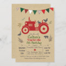 Search for tractor 1st birthday invitations Rustic