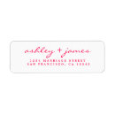 Search for bright pink return address labels Modern typography