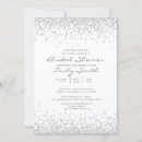 Search for silver white bridal shower invitations Elegant